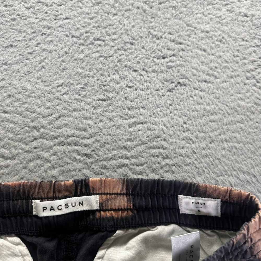 PacSun Pant Mens S Beige Tie-Dye Cotton Cargo Tapered Utility Jogger Stretch - Picture 3 of 10